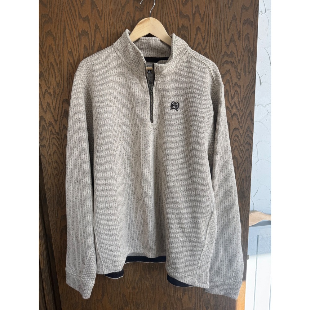 Cinch Mens XXL Quarter Zip Pullover‎ Ribbed Knit Fleece Sweater
